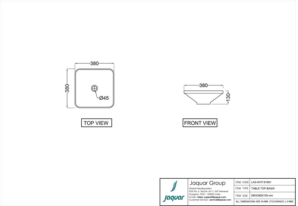 JAQUAR LAGUNA TABLE TOP BASIN  LAS-IBM-91901-ICE BLUE MATT