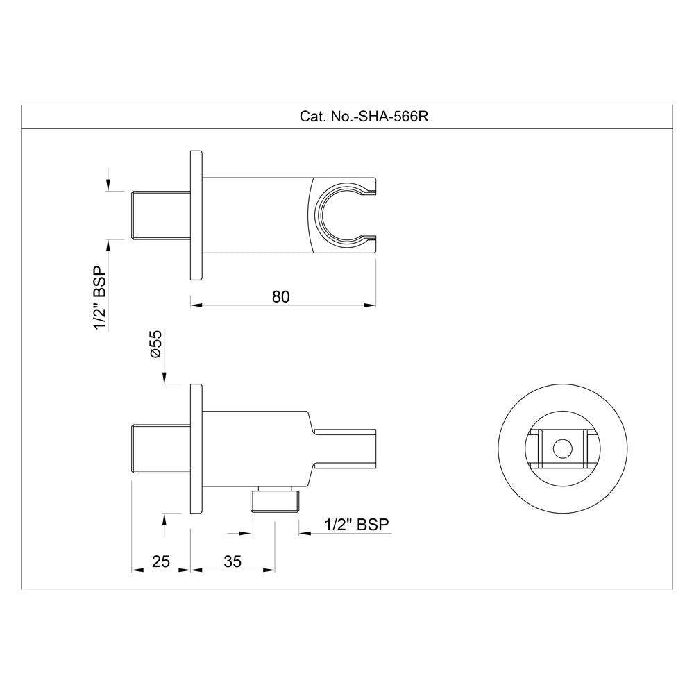Jaquar Shower Fitting Wall Bracket SHA-CHR-566R - Chrome