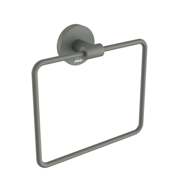 JAGUAR SQUARE TOWEL RING WITH WALL FLANGE-ACN-GRF-1121N-Graphite
