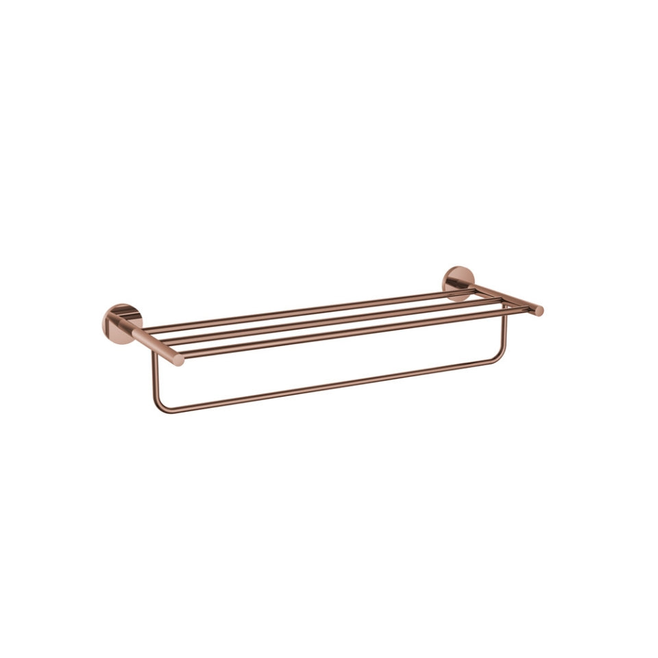 JAQUAR WALL MOUNTED CONTINENTAL TOWEL RACK 600MM LONG  ACN-BGP-1181S-BLUSH GOLD BRIGHT PVD