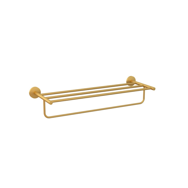 JAQUAR WALL MOUNTED CONTINENTAL TOWEL RACK 600MM LONG ACN-GMP-1181S-GOLD MATT PVD