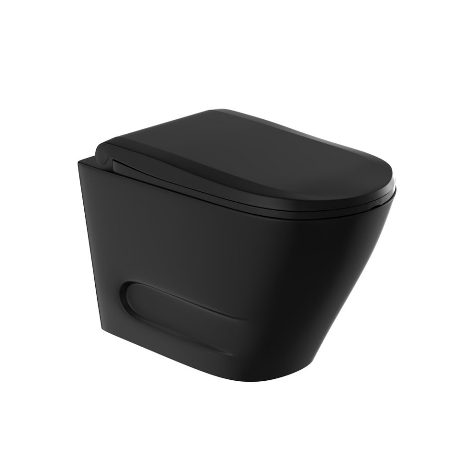 JAGUAR RIMLESS WALL HUNG WC OPAL OPS-BLM-15953BIUFPM- BLACK MATT