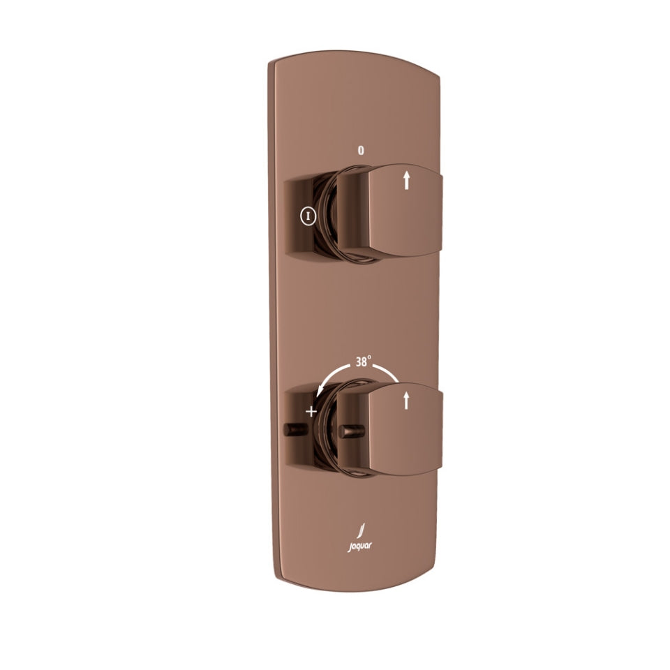 JAQUAR 2 WAY THERMOSTATIC DIVERTER KUP-BGP-35681NKPM - BLUSH GOLD PVD