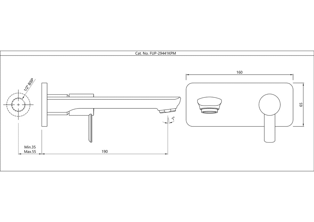 JAQUAR FUSION PRIME EXPOSED PART KIT SINGLE CONCEALED STOP COCK FUP-BLM-29441KPM-BLACK MATT