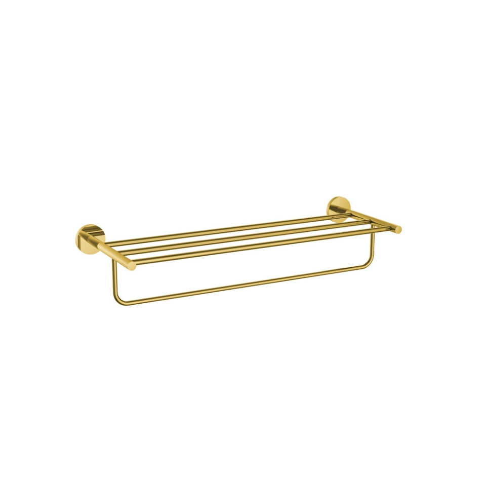 JAQUAR WALL MOUNTED CONTINENTAL TOWEL RACK 600MM LONG ACN-GBP-1181S-GOLD BRIGHT PVD