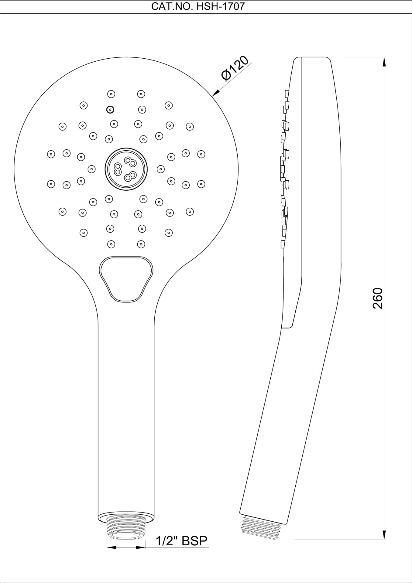 JAQUAR MEDLEY HAND SHOWER 120 MM HSH-BCH-1707-BLACK CHROME