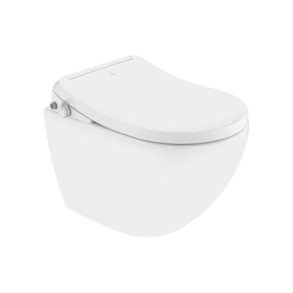 JAGUAR WALL MOUNTED RIMLESS WC SANIPURE SPS-WHT-307953BIPP WITH MANUAL BIDET
