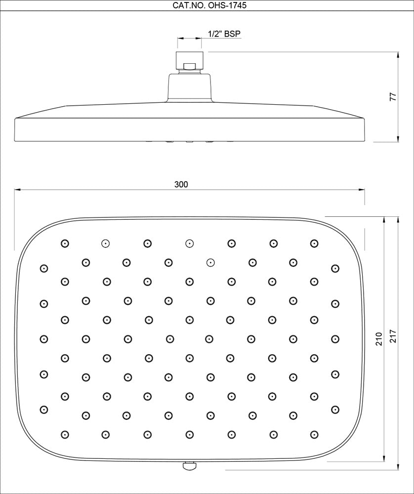 JAQUAR OCTANE SLIDER MULTIFLOW OVERHEAD SHOWER OHS-BCH-1745 - BLACK CHROME