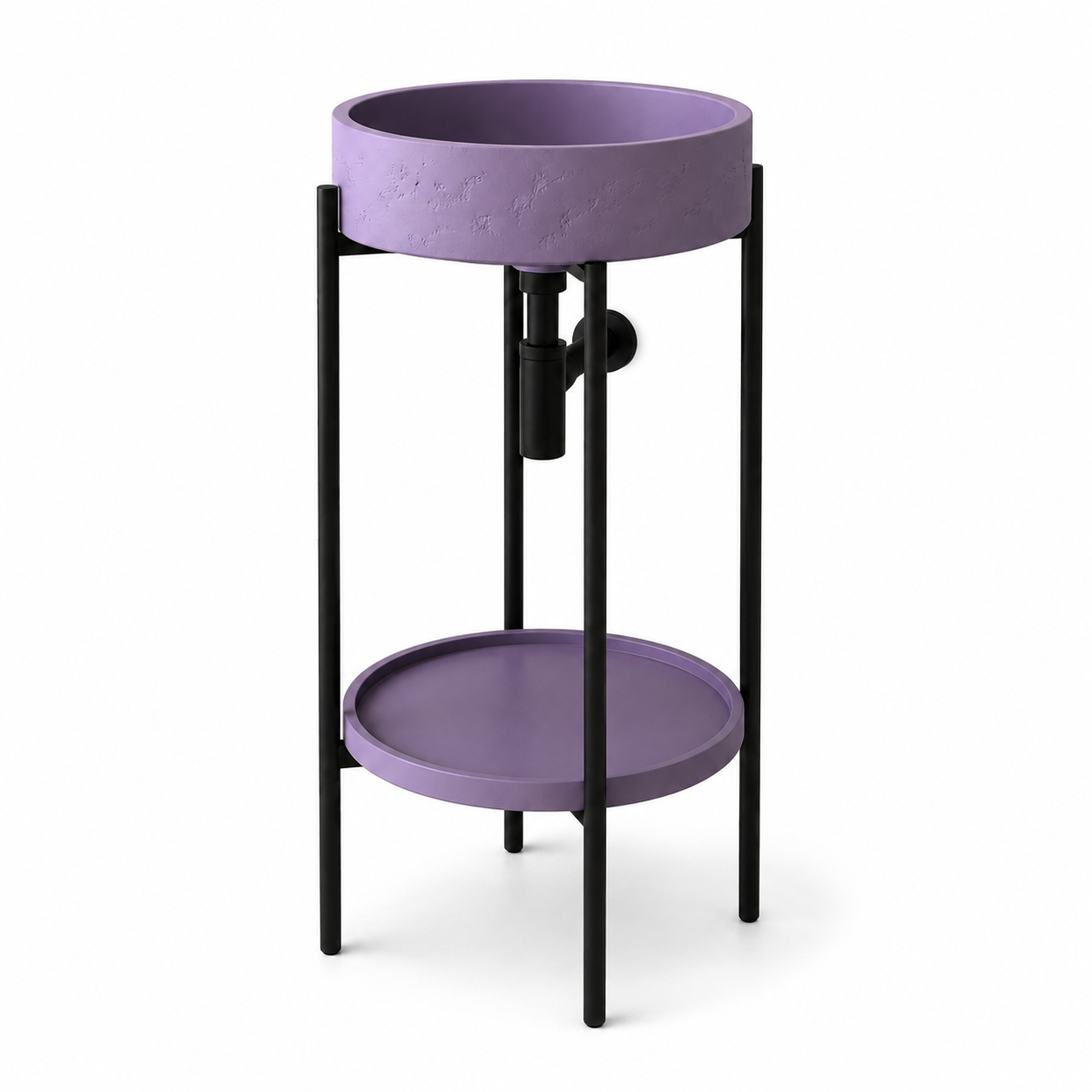 SERVEO CEMENT PEDESTAL WASH BASIN WITH STAND AND SHELF SV8302-PURPLE