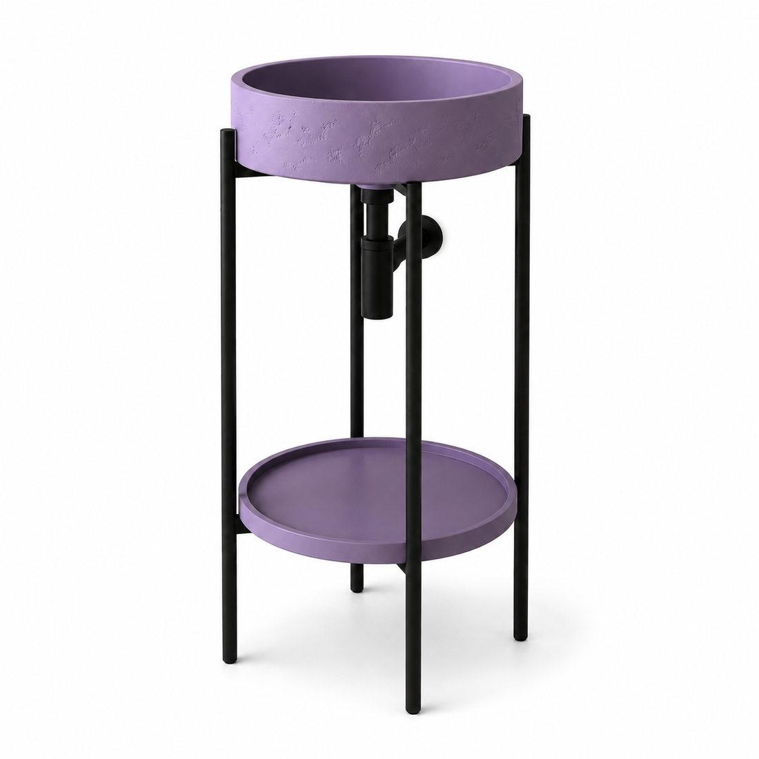 SERVEO CEMENT PEDESTAL WASH BASIN WITH STAND AND SHELF SV8302-PURPLE