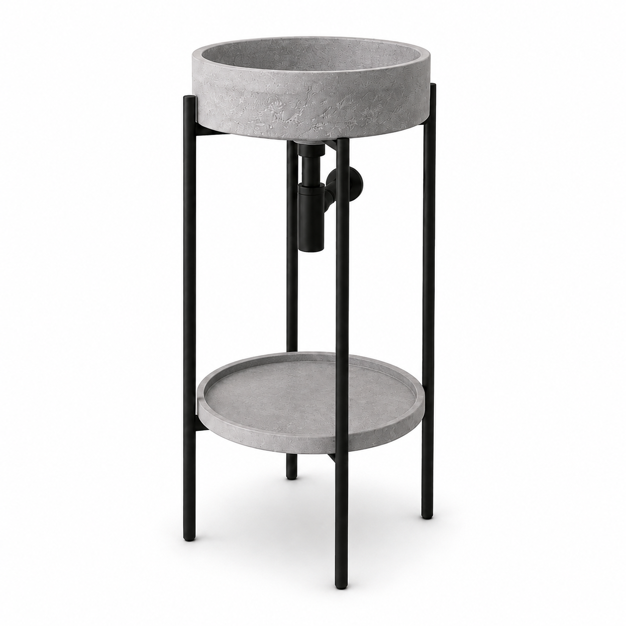 SERVEO CEMENT PEDESTAL WASH BASIN WITH STAND AND SHELF SV8302-GREY