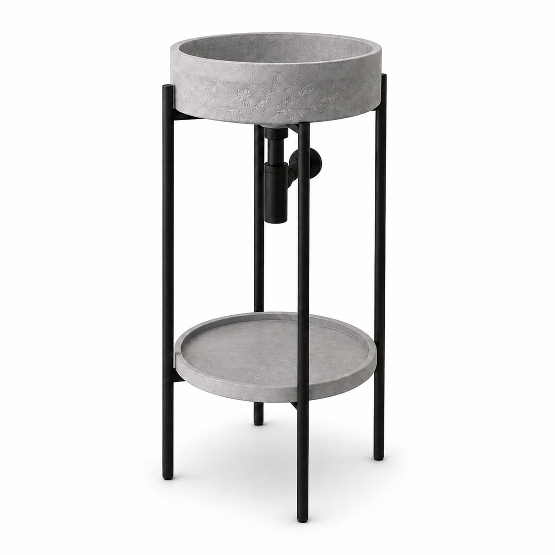 SERVEO CEMENT PEDESTAL WASH BASIN WITH STAND AND SHELF SV8302-GREY