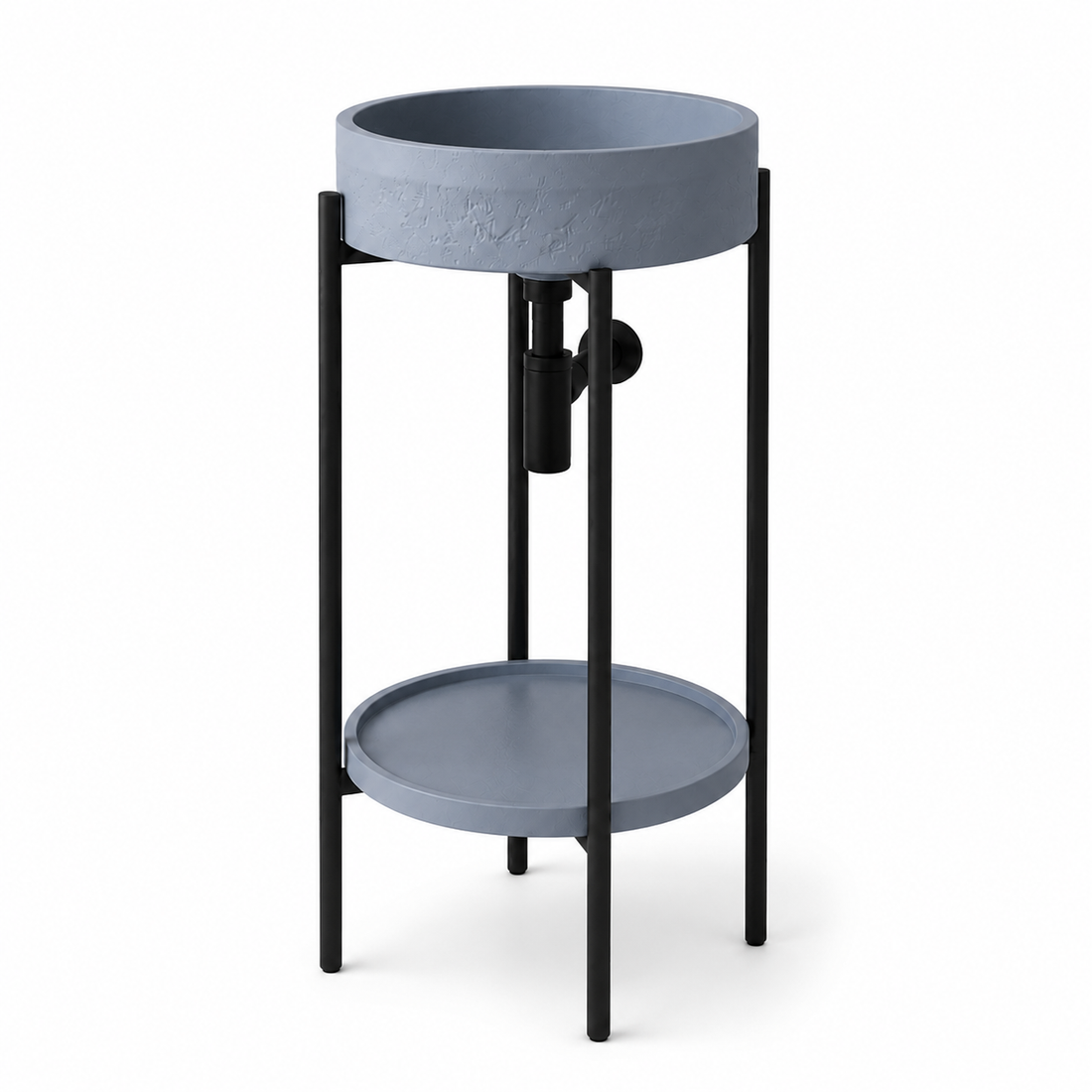 SERVEO CEMENT PEDESTAL WASH BASIN WITH STAND AND SHELF SV8302-LIGHT GREY