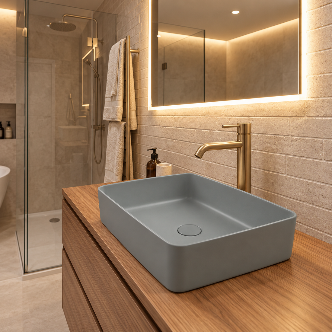 SCUBA MELAMINE BASIN SERIES WASH BASIN 18X13 INCHES SC-9535 GM-GREY MATT