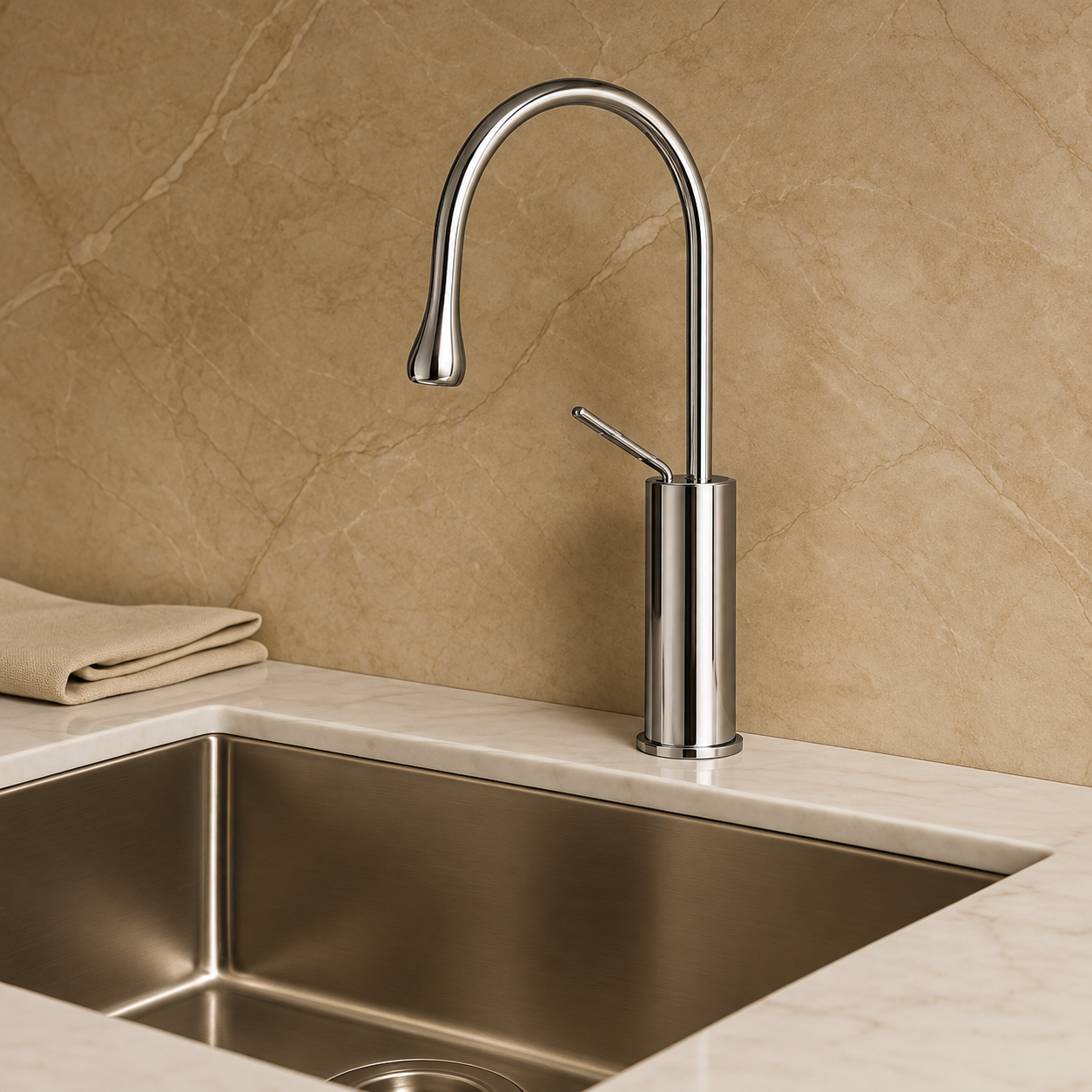 SERVEO TABLE MOUNTED PEBBLE SERIES BRASS KITCHEN MIXER SV6905-CHROME