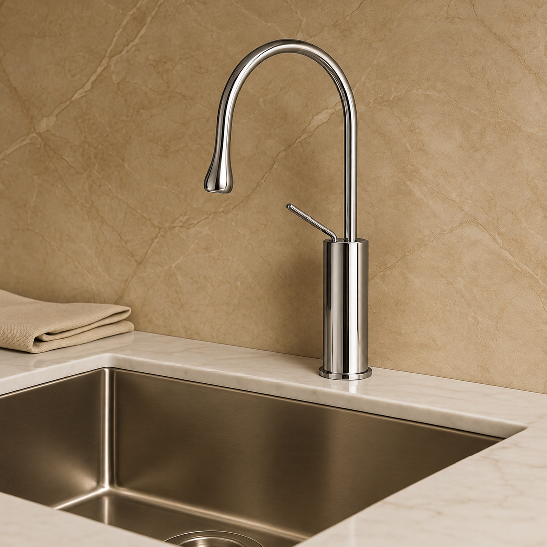 SERVEO TABLE MOUNTED PEBBLE SERIES BRASS KITCHEN MIXER SV6905-CHROME