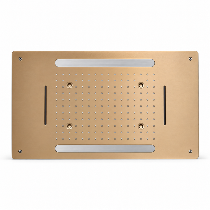 SERVEO CEILING MOUNTED 3 WAY MULTI- FUNCTION RAINFALL, MIST & WATERFALL SV7303-BG-BRUSH GOLD