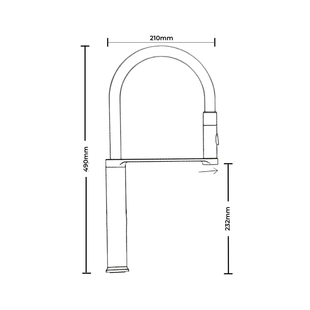 Carysil Table Mounted Semi-Professional Kitchen Sink Mixer ALA 1511 with Flexible Arm Hand Shower Spout in White Finish