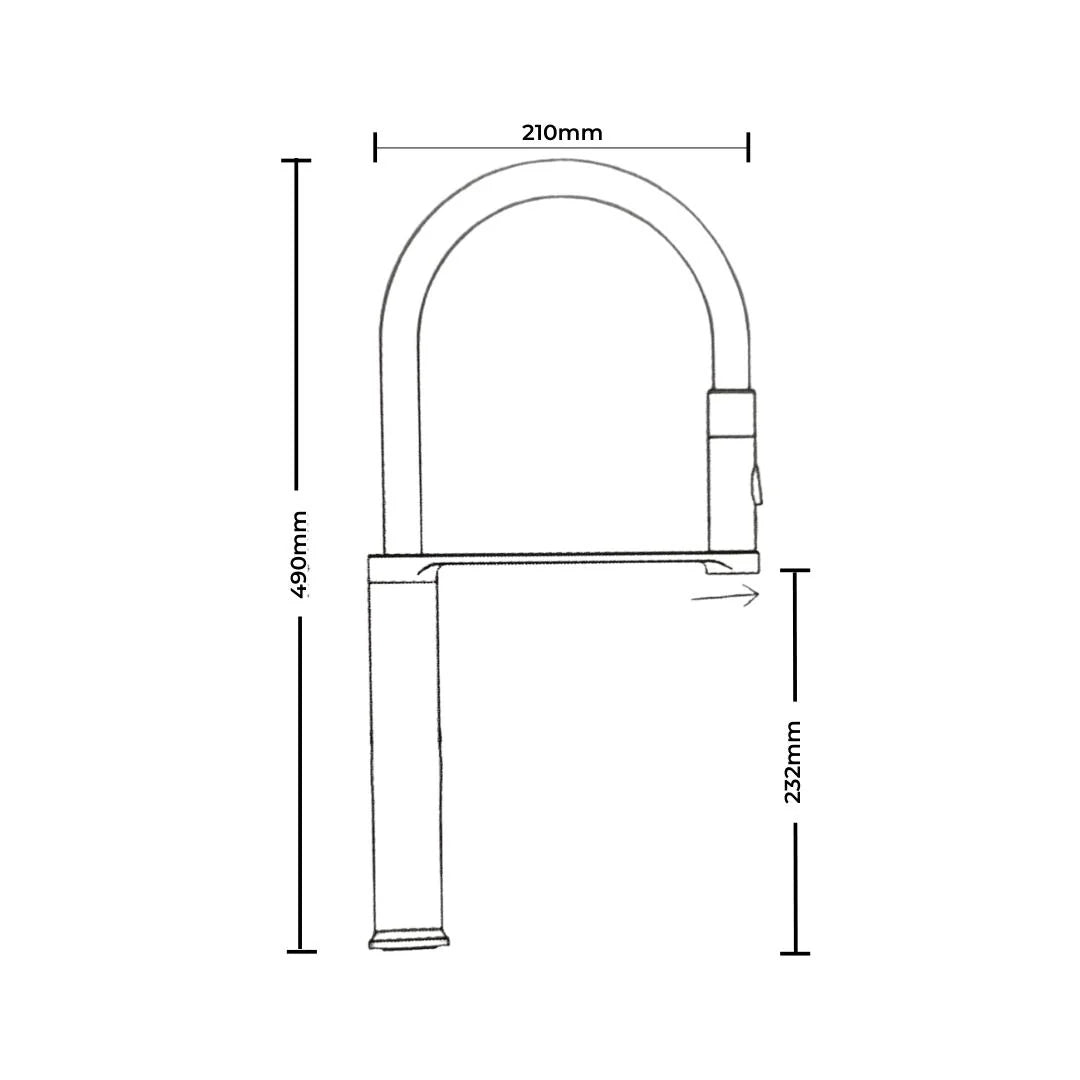 Carysil Table Mounted Semi-Professional Kitchen Sink Mixer ALA 1511 with Flexible Arm Hand Shower Spout in Yellow Finish