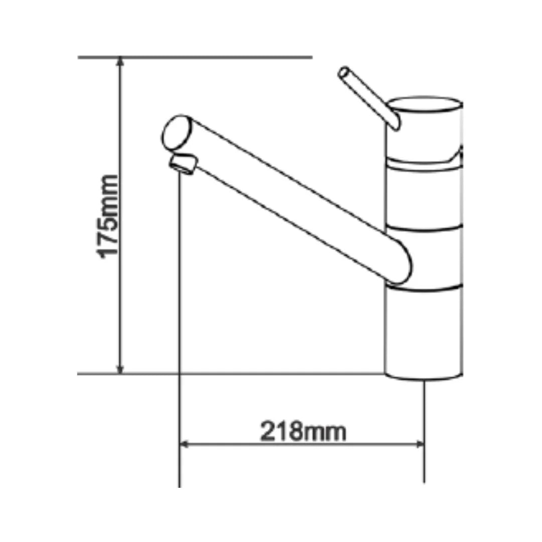 Carysil Table Mounted Pull-Out Kitchen Sink Mixer ALA01509 with Extractable Hand Shower Spout in Chrome + Cornflakes Finish