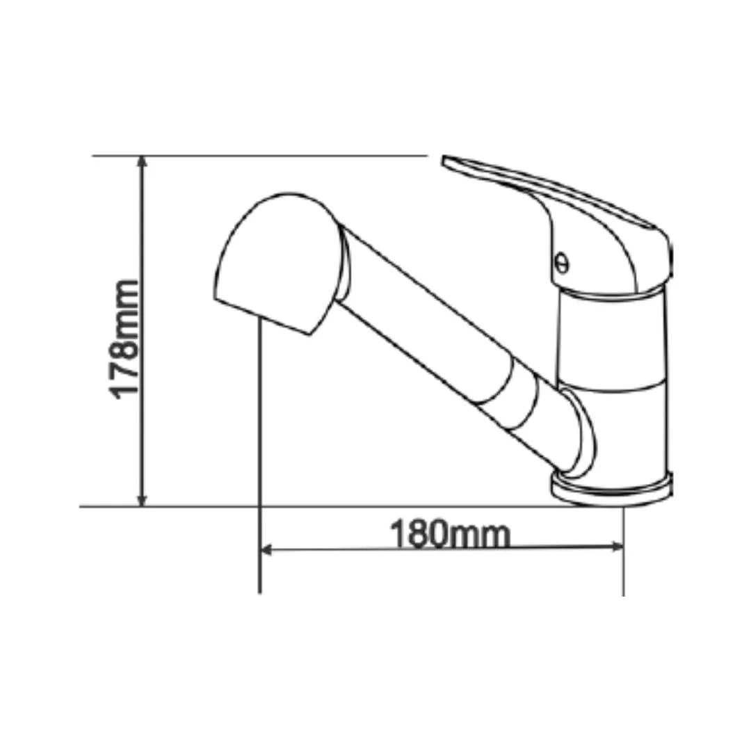 Carysil Table Mounted Pull-Out Kitchen Sink Mixer ATOMIX with Extractable Hand Shower Spout in Chrome Finish