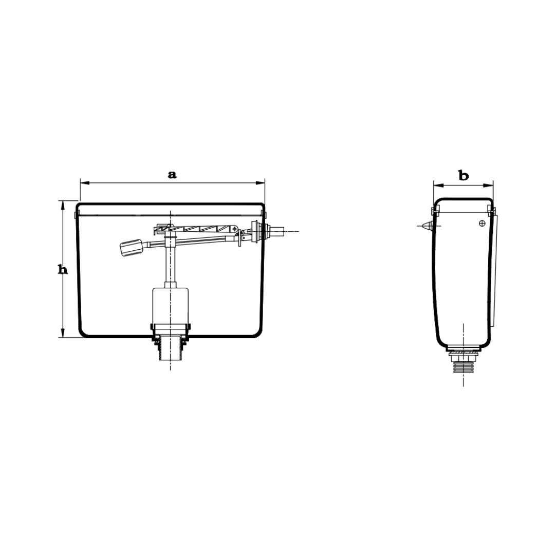 Cera External Wall Mounted Cistern Without Frame B1010102 - Snow White