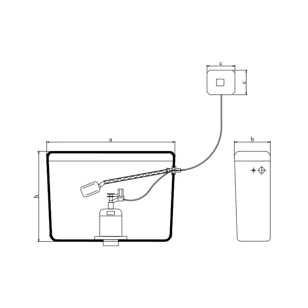 Cera External Wall Mounted Cistern Without Frame B1010105 - Snow White