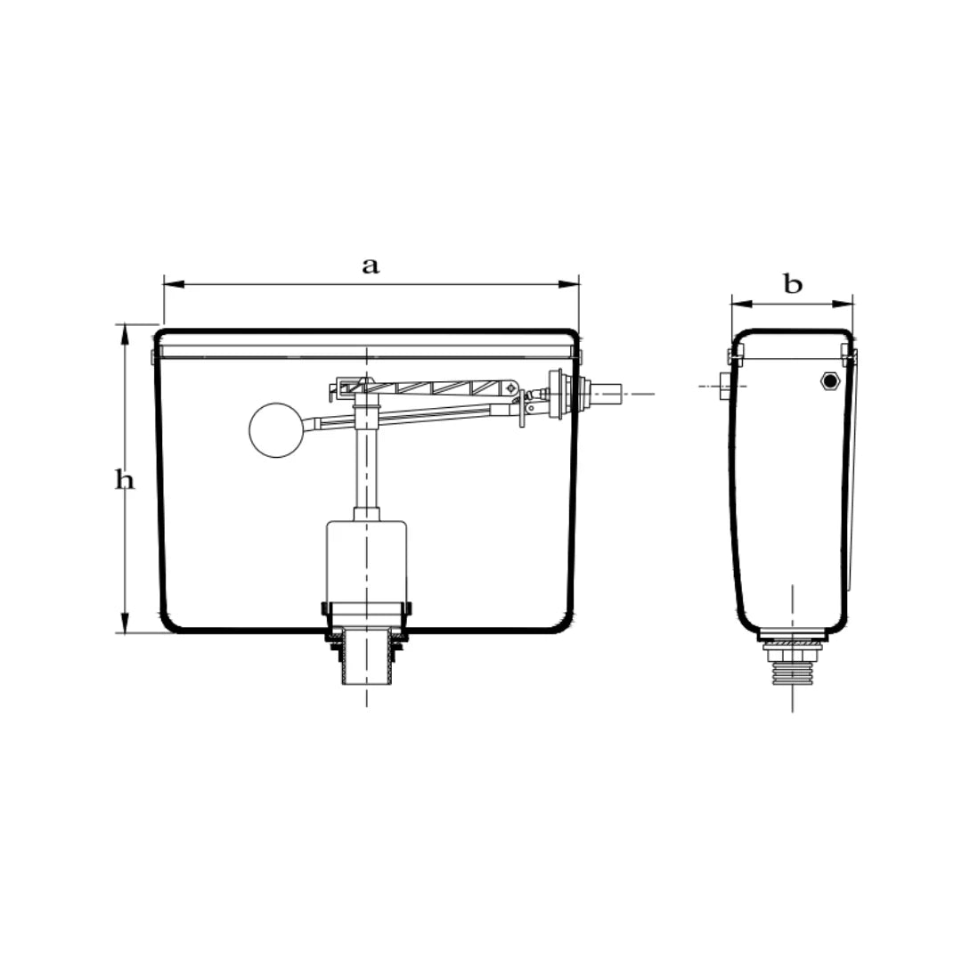 Cera External Wall Mounted Cistern Without Frame B1010107 - Snow White