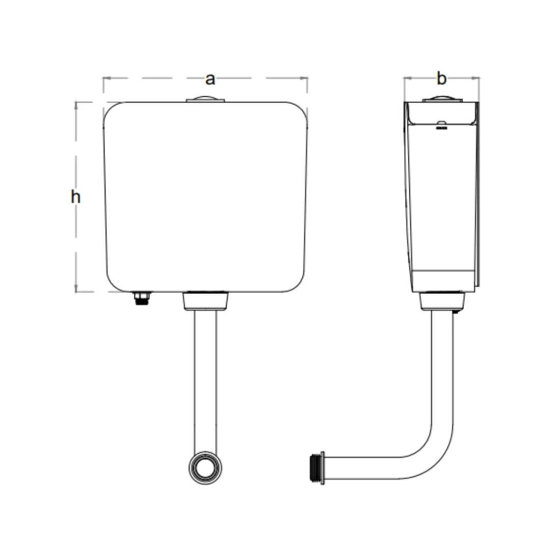 Cera External Wall Mounted Cistern Without Frame B1020106 - Snow White