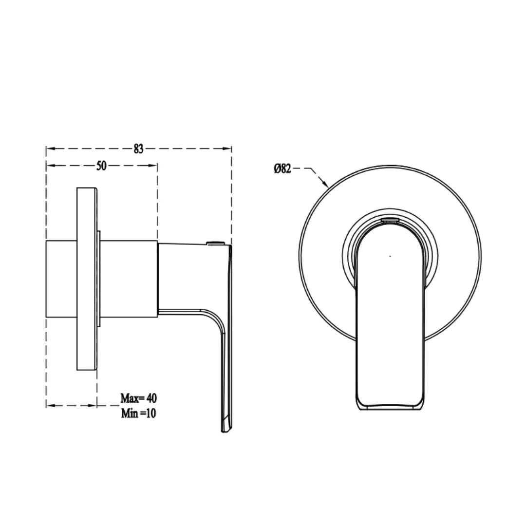 Cera Basin Area Stop Valve Chelsea F1016351MB 20 MM - Black Matt