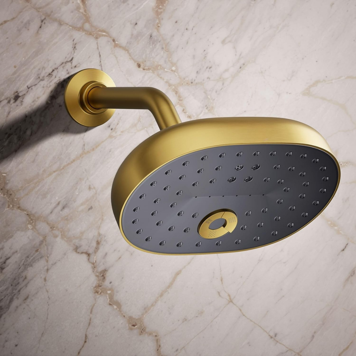 Picasso Wall Mounted Multiflow Overhead Shower with Rain, Mist & Move Flow - Gold