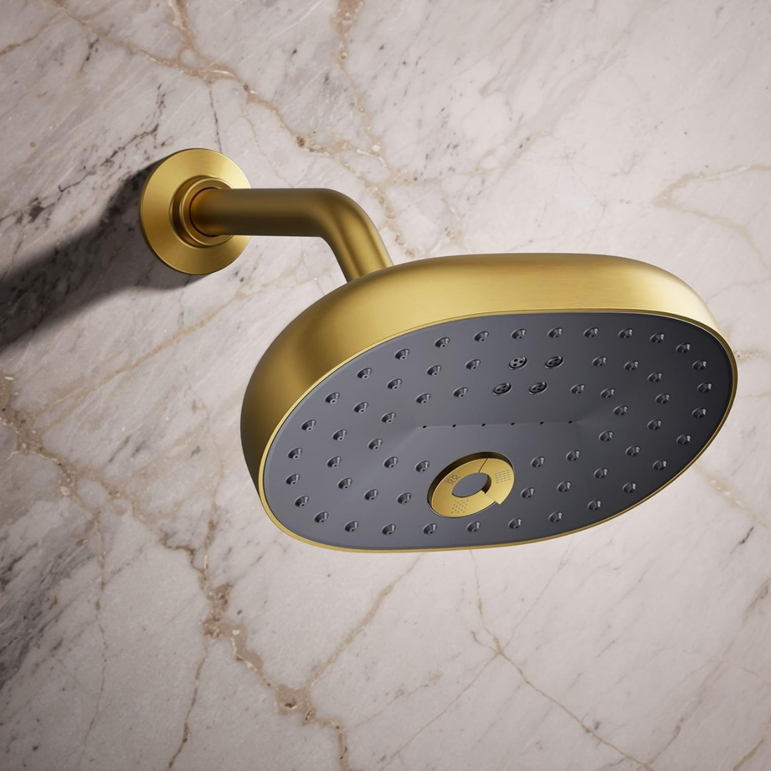 Picasso Wall Mounted Multiflow Overhead Shower with Rain, Mist & Move Flow - Gold