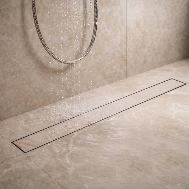 Picaso Piano 24"x4" Tile Insert Floor Drain - Chrome