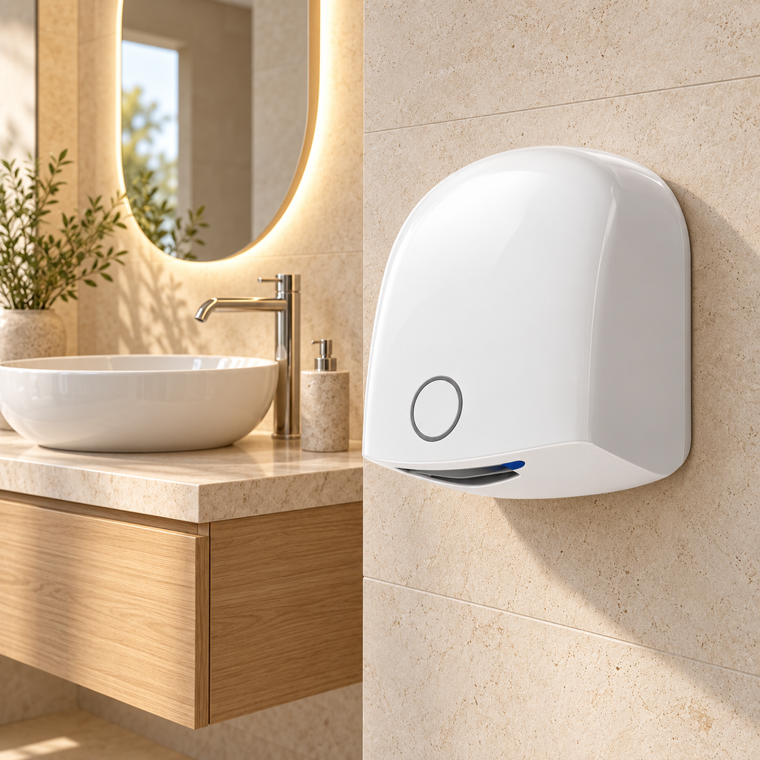 SCUBA WALL MOUNTED HAND DRYER SC-6002 WHT-WHITE