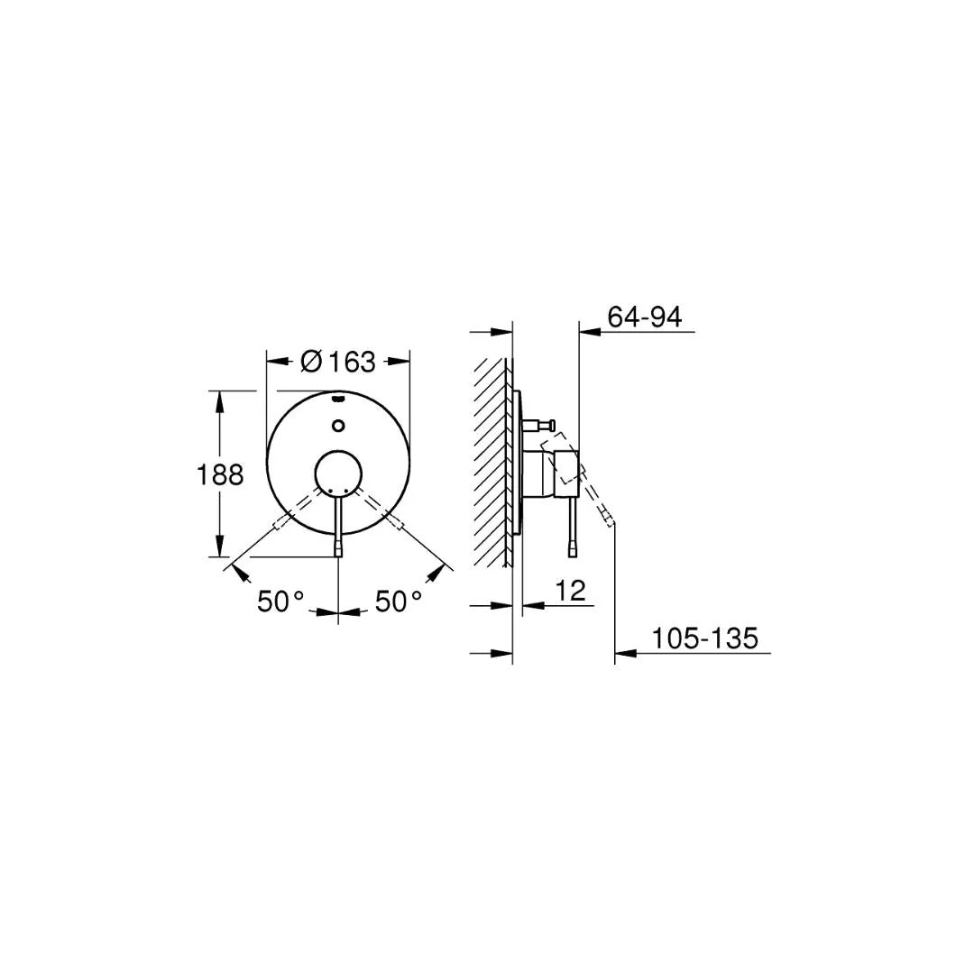 Grohe 2 Way Diverter Essence 19285001 - Chrome Finish
