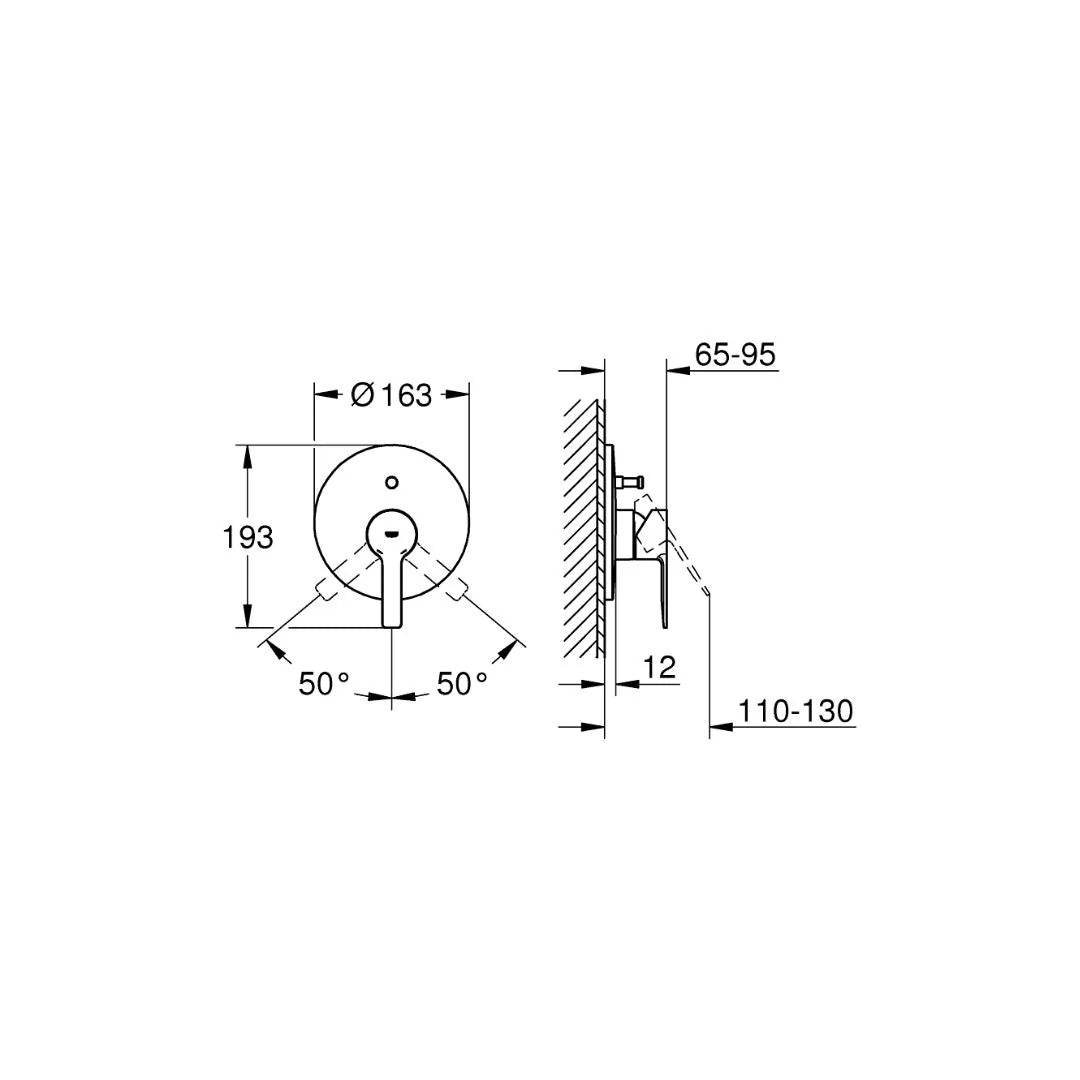 Grohe 2 Way Diverter Linear New 19297001 - Chrome Finish