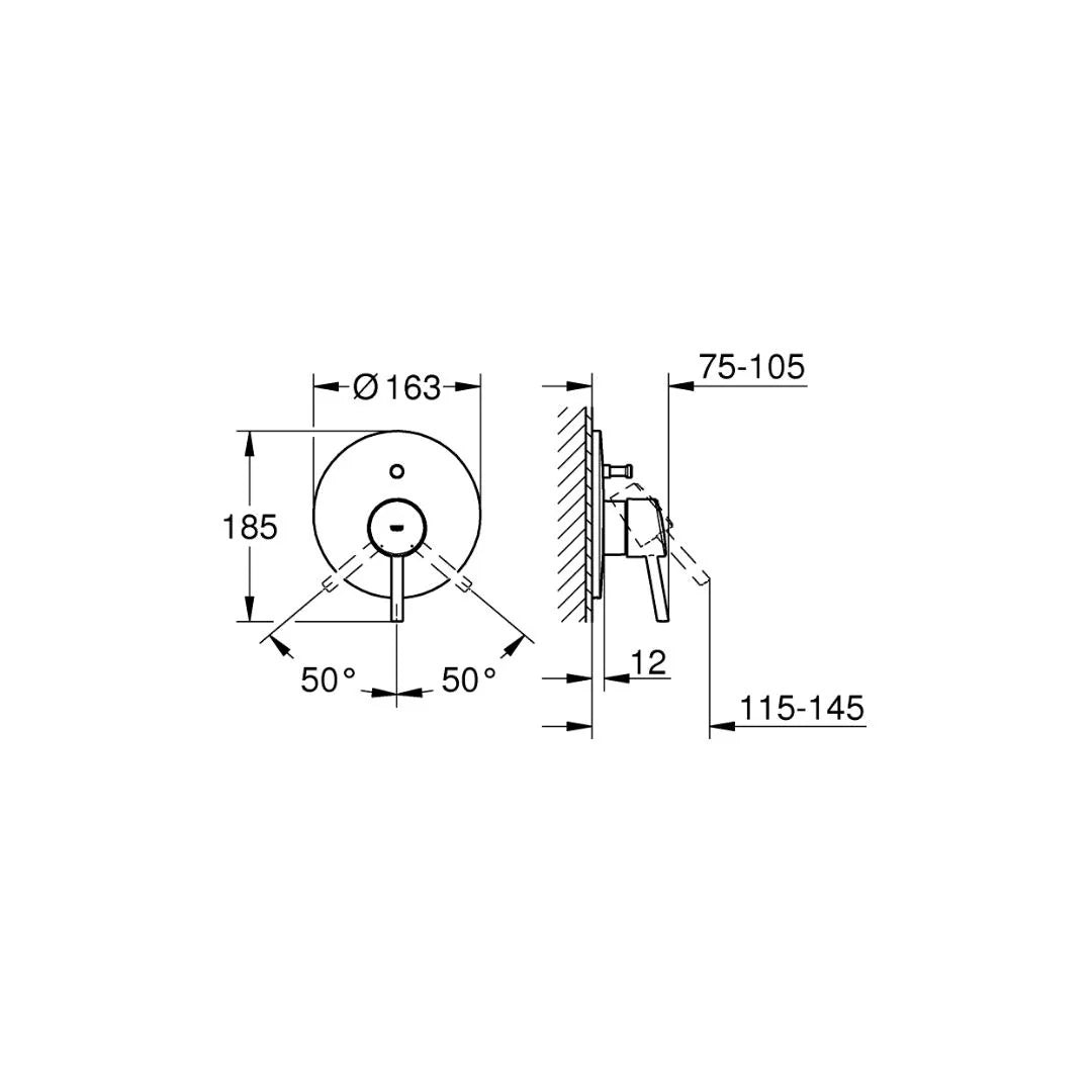 Grohe 2 Way Diverter Concetto 19346001 - Chrome Finish