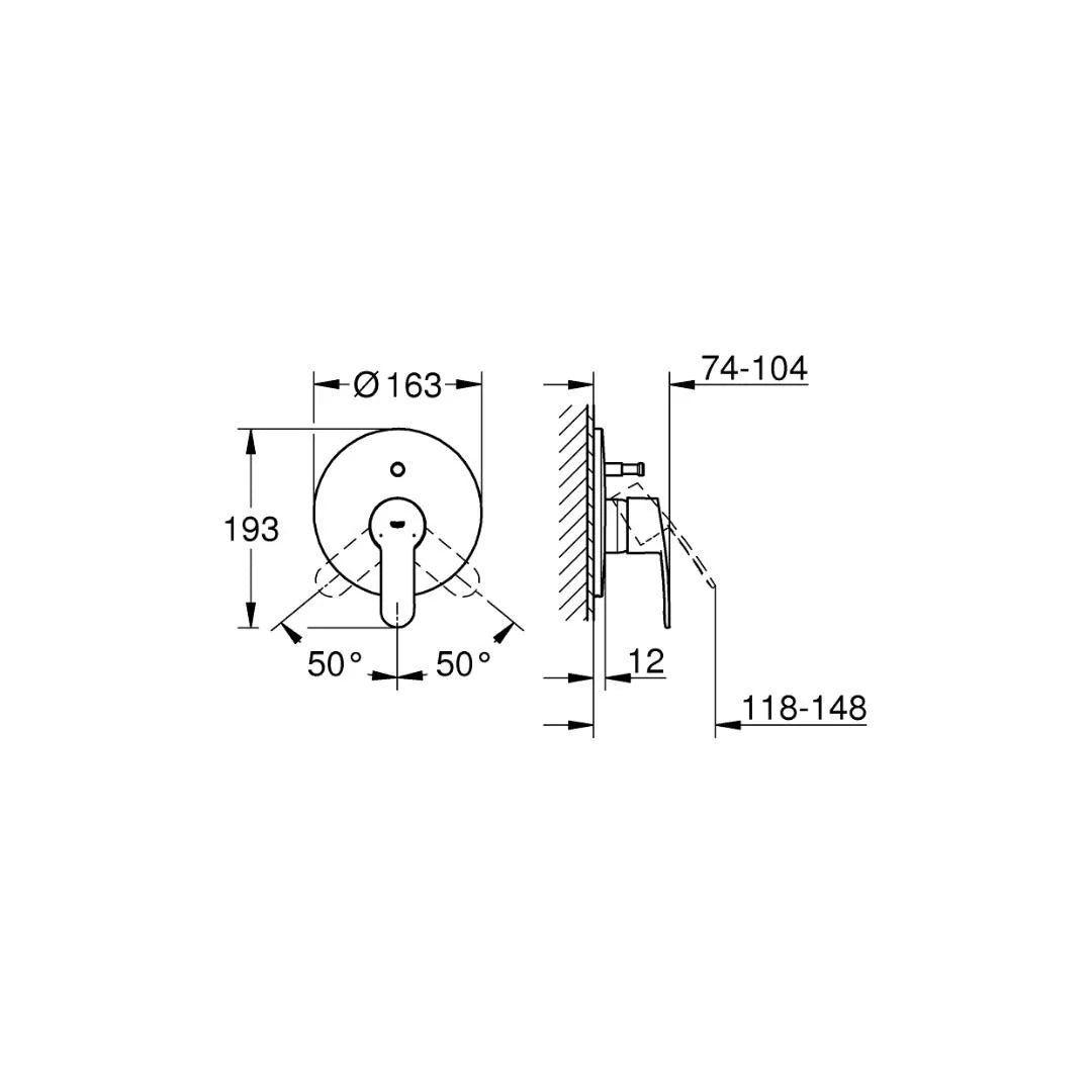 Grohe 2 Way Diverter Eurostyle Cosmopolitan 19506002 - Chrome Finish