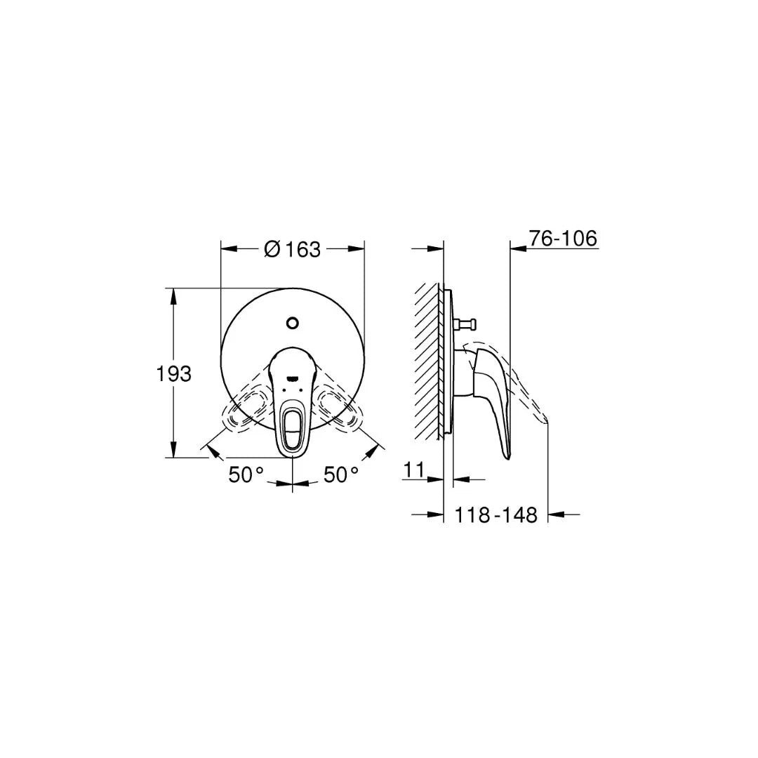 Grohe 2 Way Diverter Eurostyle 19506003 - Chrome Finish