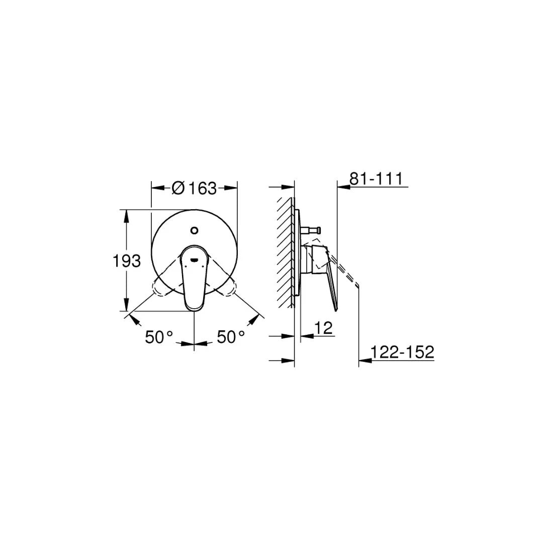 Grohe 2 Way Diverter Eurodisc Cosmopolitan 19548002 - Chrome Finish