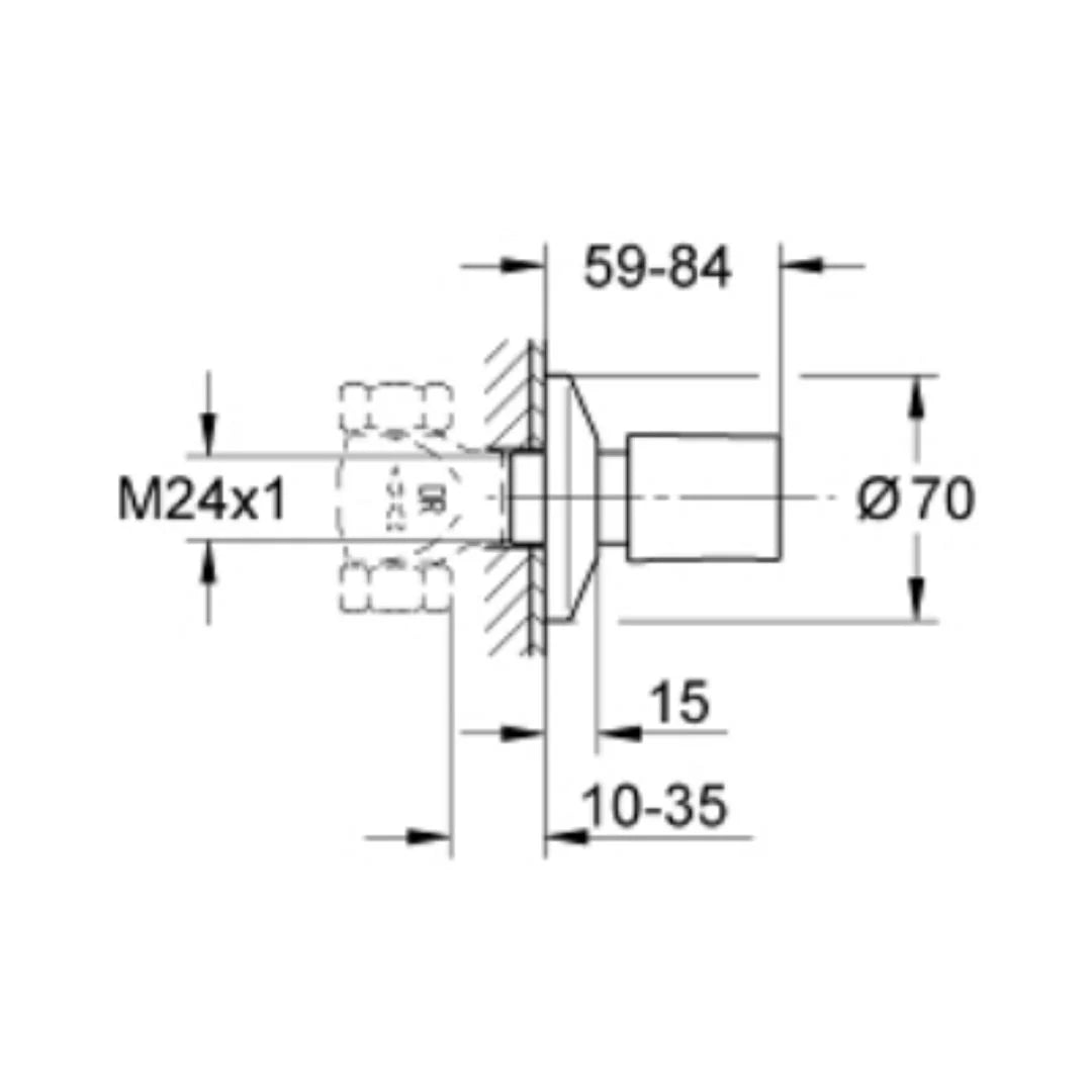 Grohe Basin Area Stop Valve Baucosmopolitan Neutral 19917000 - Chrome