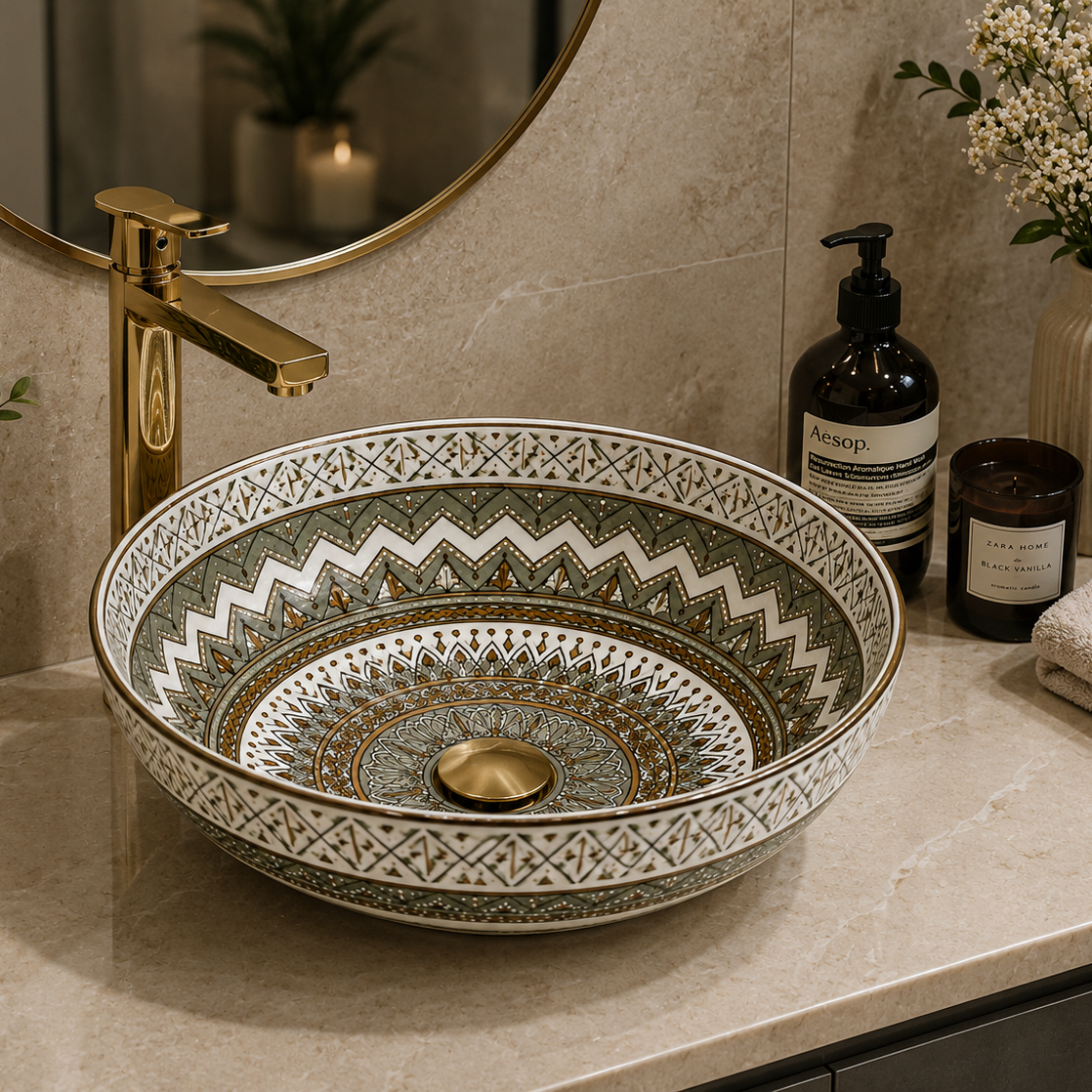 SCUBA MOROCCAN CERAMIC DESIGN BASIN SC - 9220 KLH