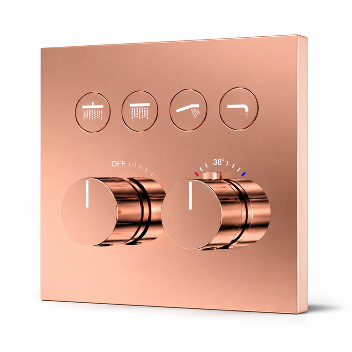 SERVEO GRACE SERIES 4 WAY MULTI-FUNCTION THERMOSTATIC HIGH FLOW DIVERTER SV944-RG-ROSE GOLD