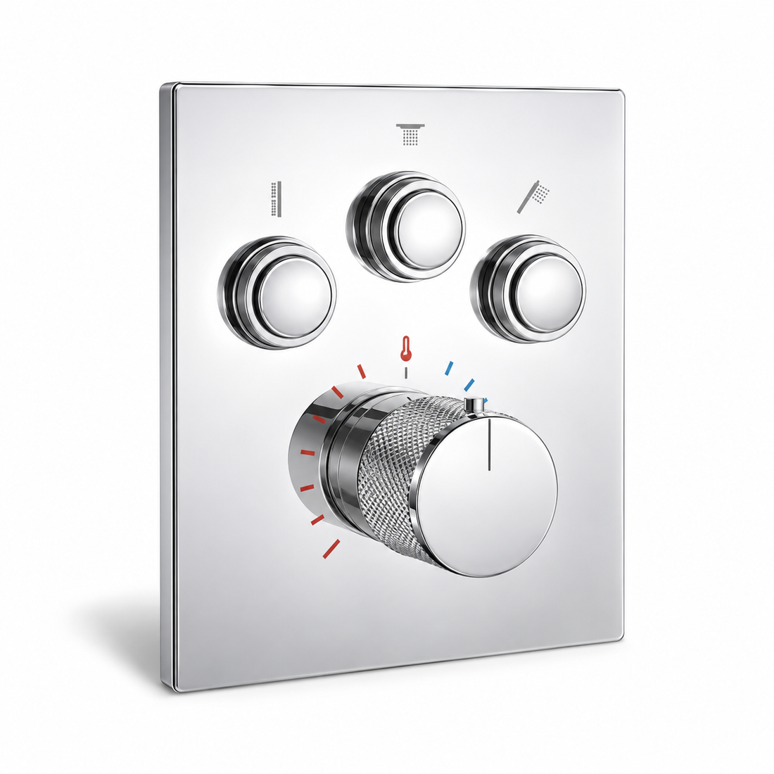 SERVEO AURA SERIES 3 WAY MULTI-FUNCTION THEERMOSTATIC CLICK BUTTON HIGH FLOW DIVERTER SV923A-CP-CHROME