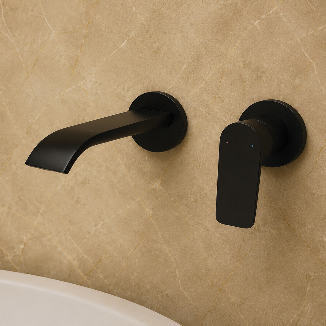 SERVEO GRACE SERIES WALL MOUNTED BASIN MIXER SV6205-BLACK MATT