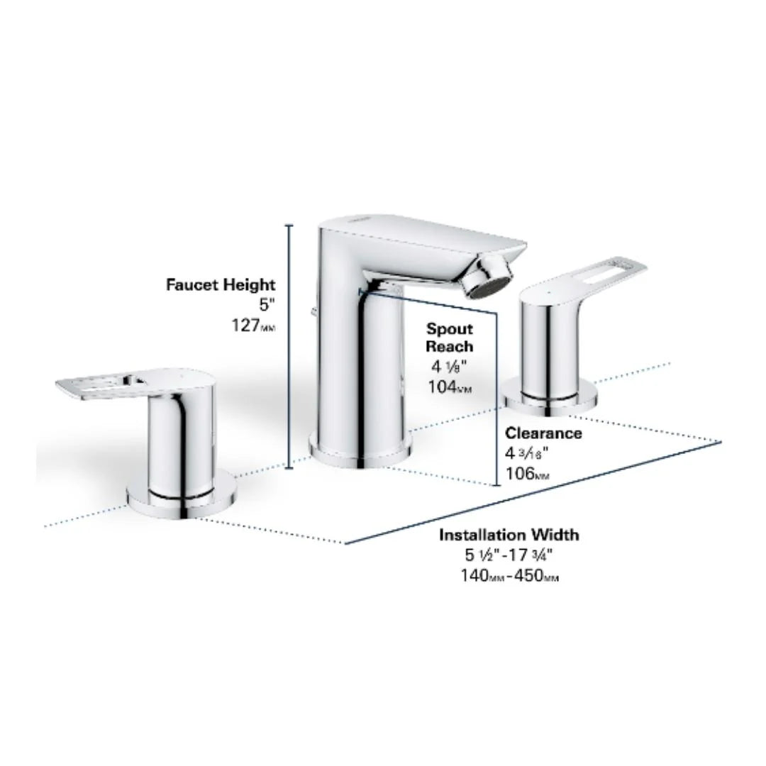 Grohe Table Mounted Tall Boy Basin Mixer Bauloop 20225001 - Chrome