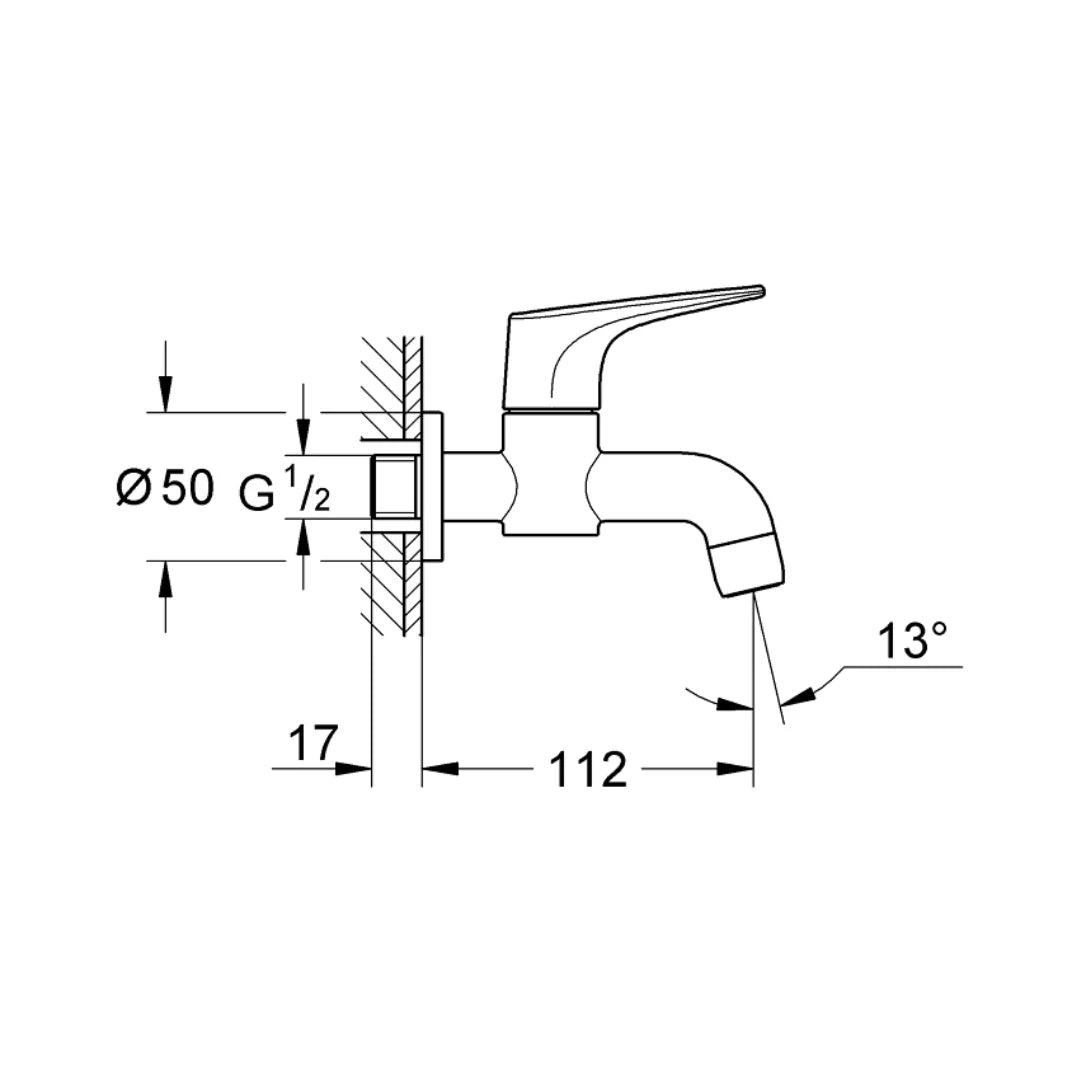 Grohe WC Area Bib Tap Bauflow 20235000 - Chrome