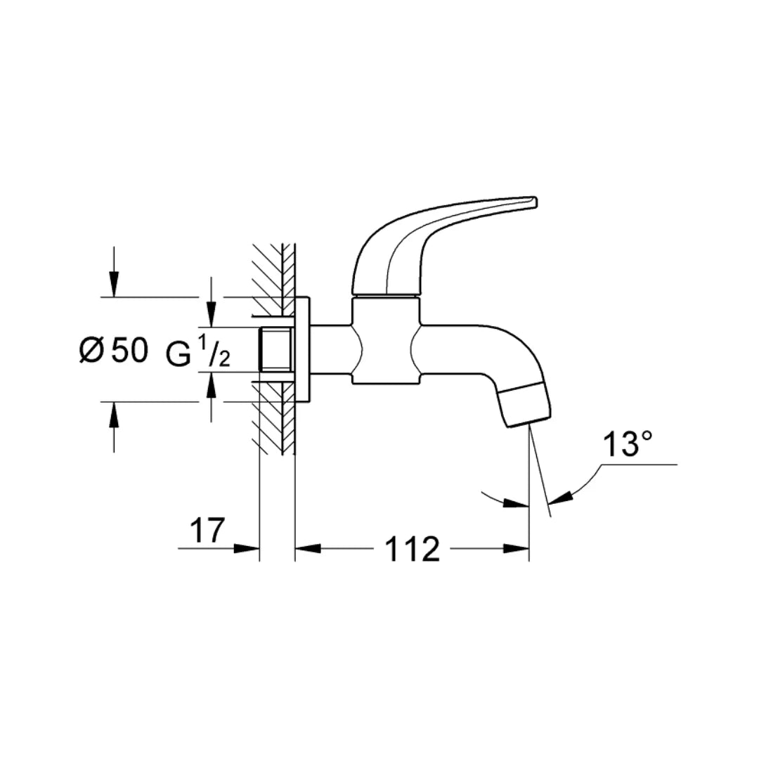 Grohe WC Area Bib Tap Baucurve 20236000 - Chrome
