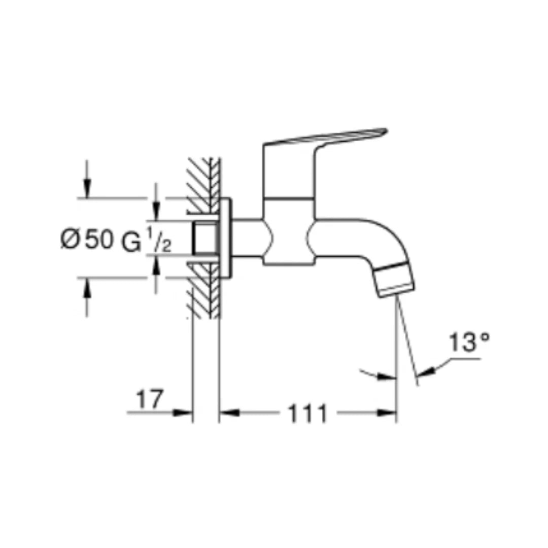Grohe WC Area Bib Tap Bauloop 20237001 - Chrome