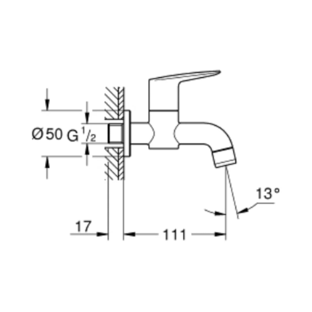 Grohe WC Area Bib Tap Bauedge 20238001 - Chrome